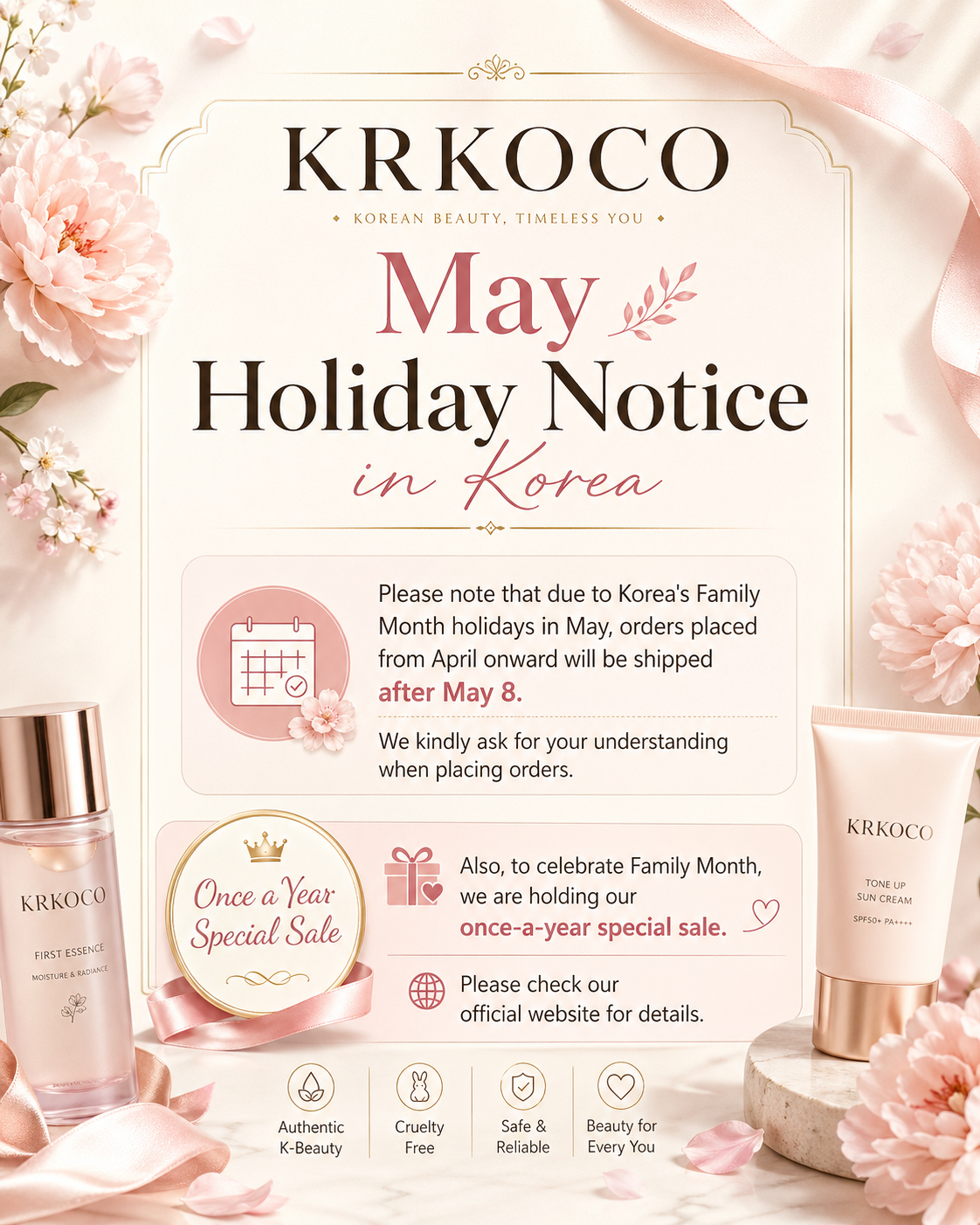 KRKOCO May Holiday Notice in Korea