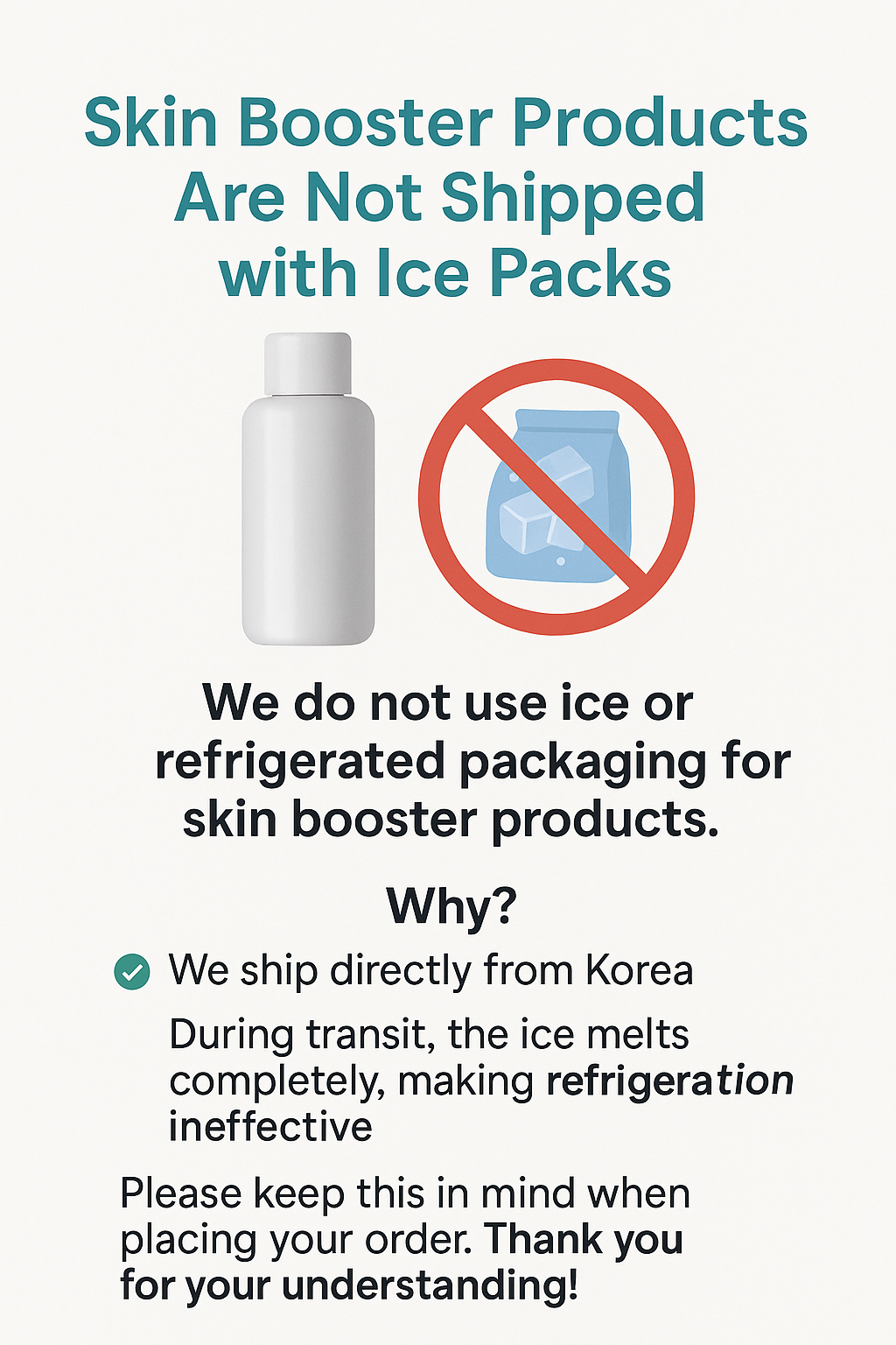 🧊✨ Skin Booster Products Are Not Shipped with Ice Packs ✨🧊