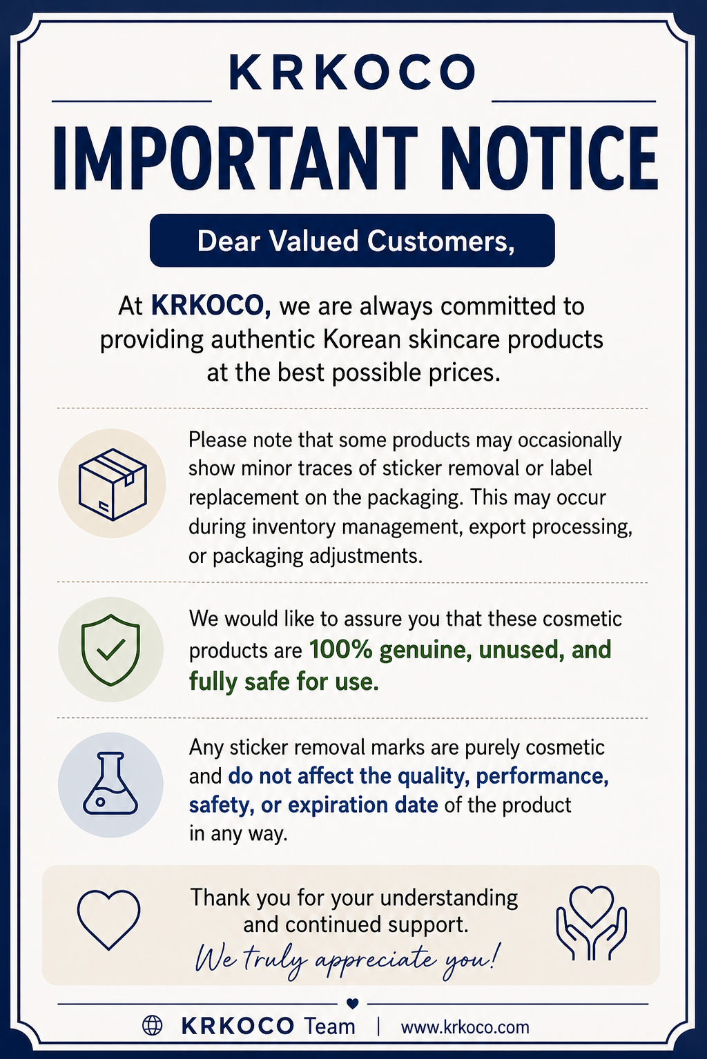 KRKOCO Customer Notice&nbsp;