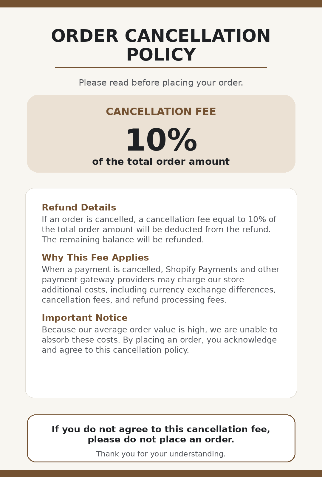 ORDER CANCELLATION POLICY