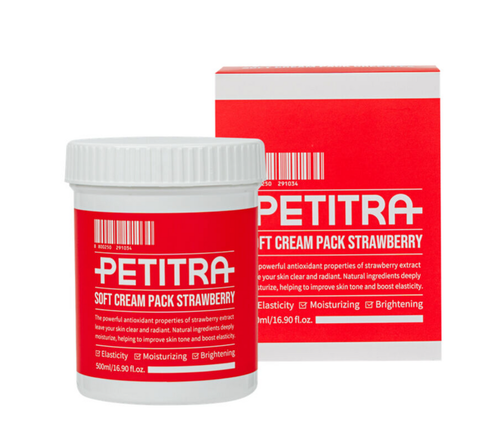 PETITRA PETITRA Soft Cream Pack 500ml | Multi-Functional Brightening & Moisturizing Wash-Off Mask STRAWBERRY
