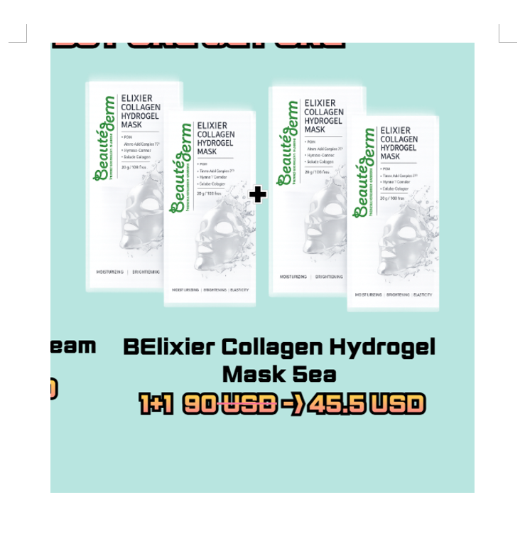 ( BOGO/1+1 )Beautederm Elixier Collagen Hydrogel Mask 5ea