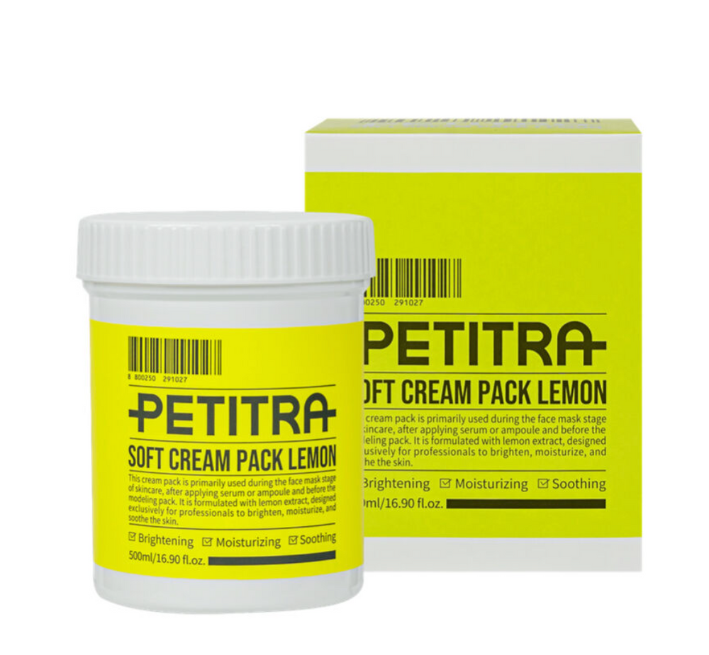 PETITRA PETITRA Soft Cream Pack 500ml | Multi-Functional Brightening & Moisturizing Wash-Off Mask LEMON