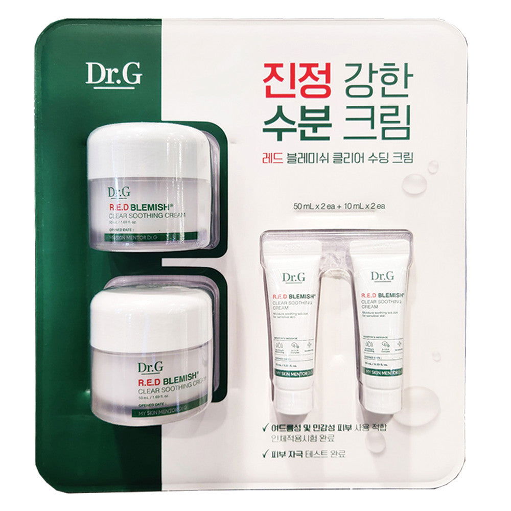 Dr.G Red Blemish Clear Soothing Cream Set ( 50ml x2 + 10ml x 2) CC - KRKOCO