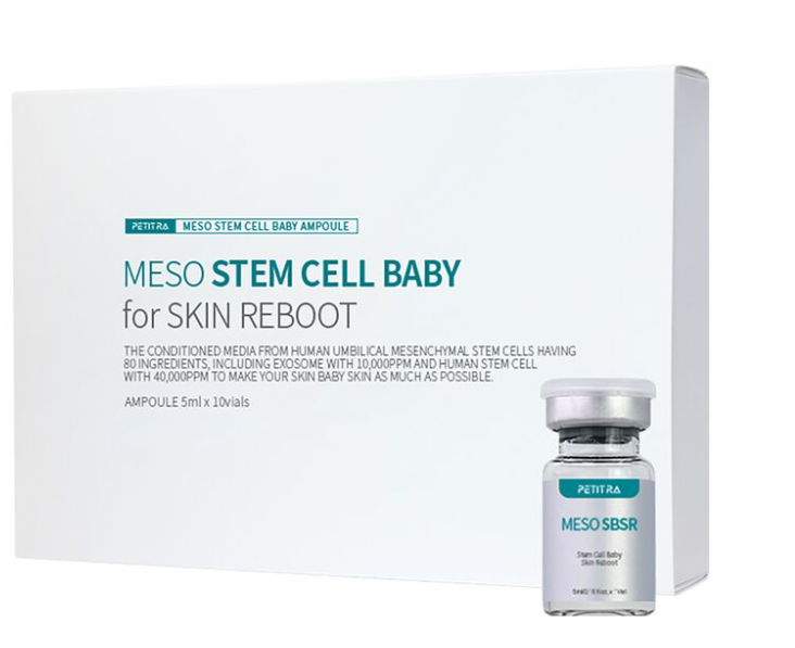 PETITRA PETITRA MESO STEM CELL BABY for Skin Reboot 5ml x 10 Vials (Total: 50ml) | Umbilical Stem Cell Exosome Ampoule for Youthful Radiance