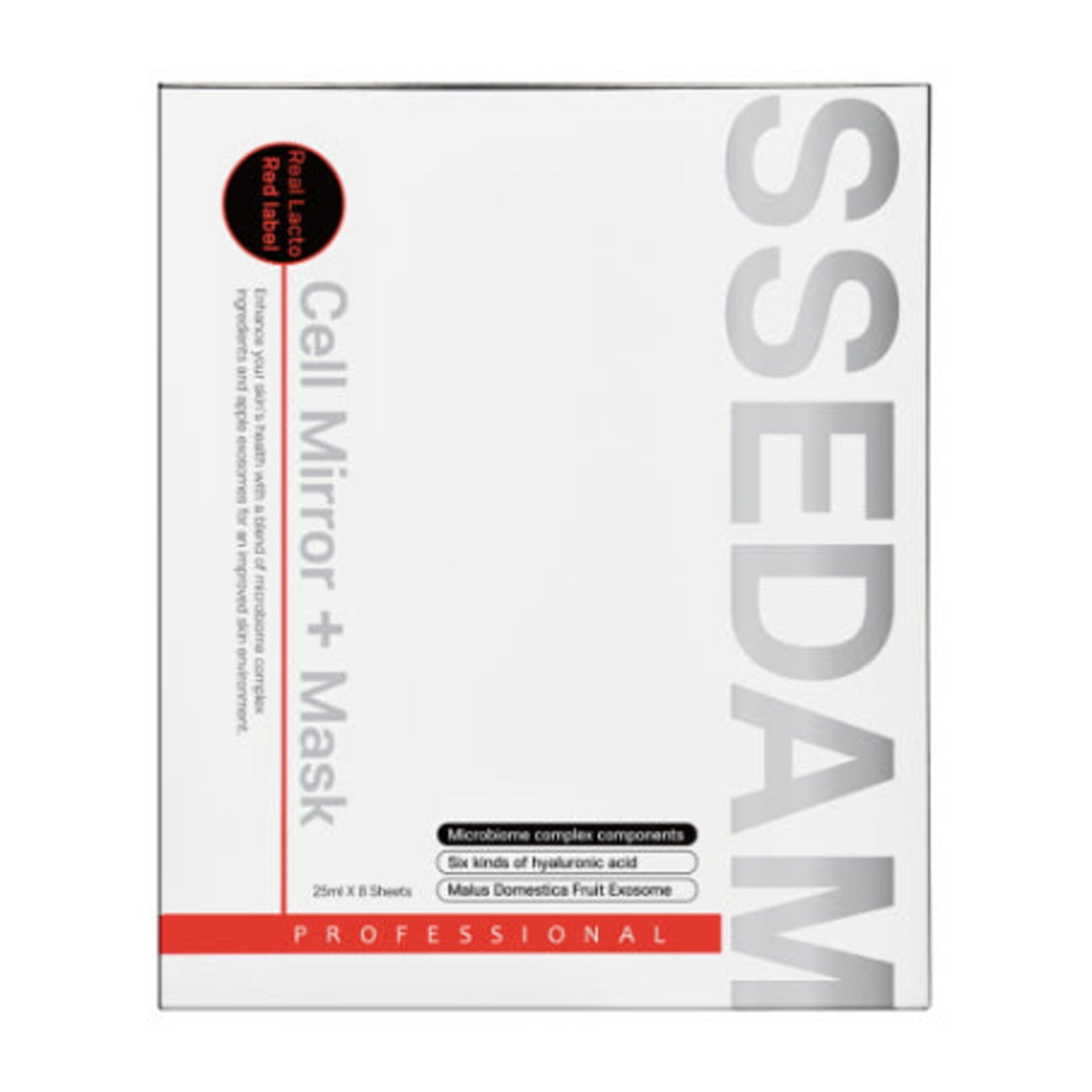 SSEDAM Real Lacto Red Label Cell Mirror Plus Mask 8ea x 1 Box Gambar utama produk