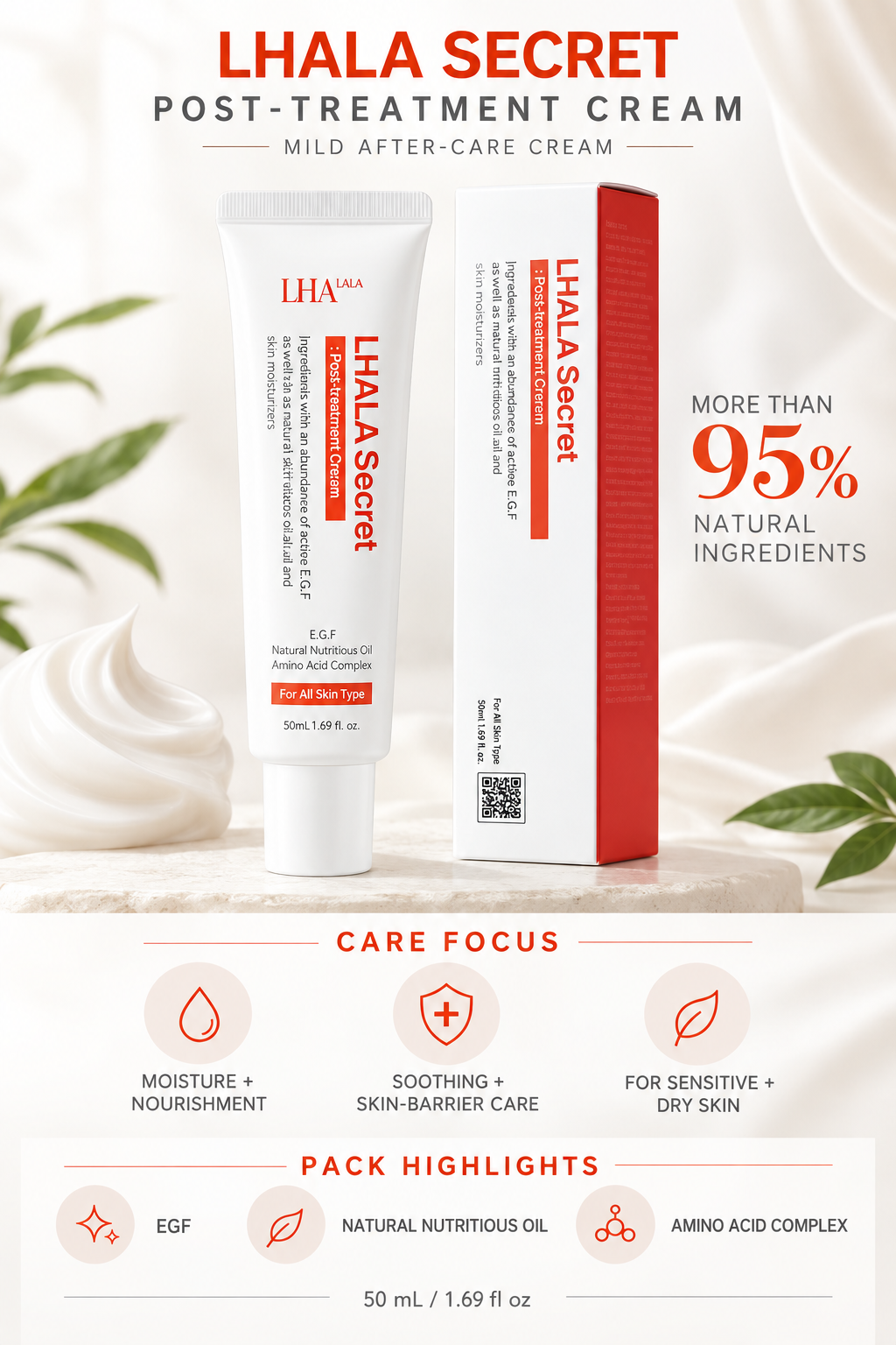 LHALA Secret Post Treatment Cream 50ml صورة ثانوية