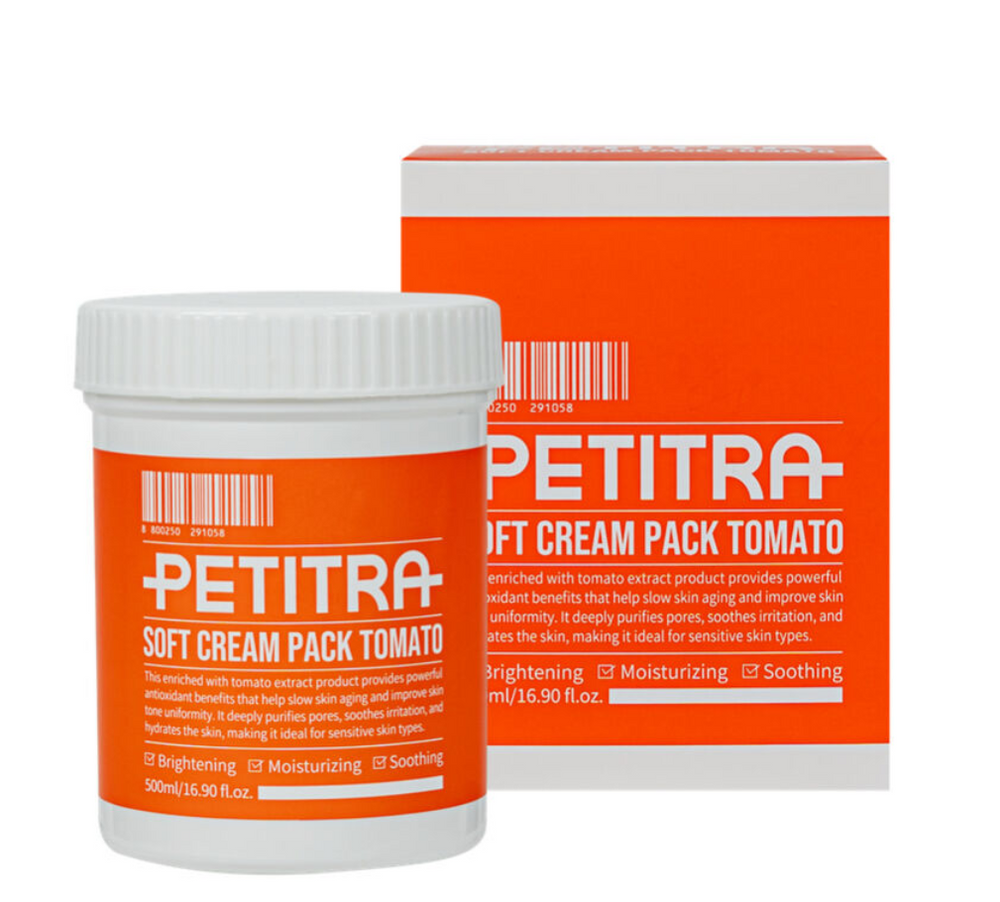 PETITRA PETITRA Soft Cream Pack 500ml | Multi-Functional Brightening & Moisturizing Wash-Off Mask TOMATO