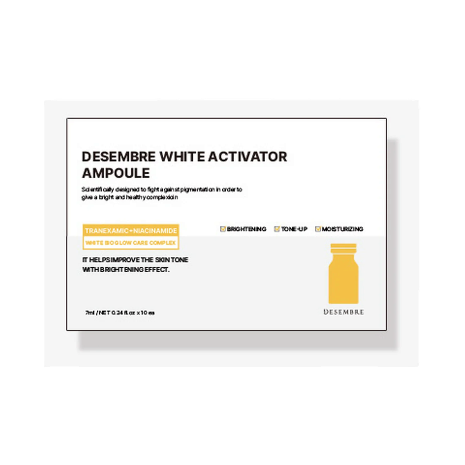 DESEMBRE Activator Whitening Ampoule (7ml x 10ea) product image Imagen principal del producto