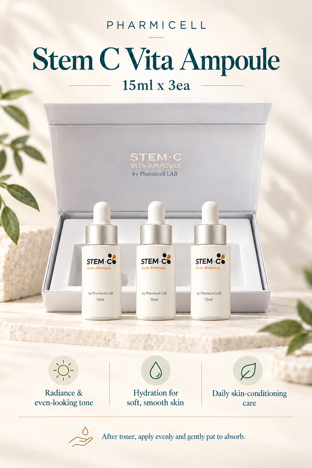 PHARMICELL Stem C Vita Ampoule (15ml x 3ea) - product details