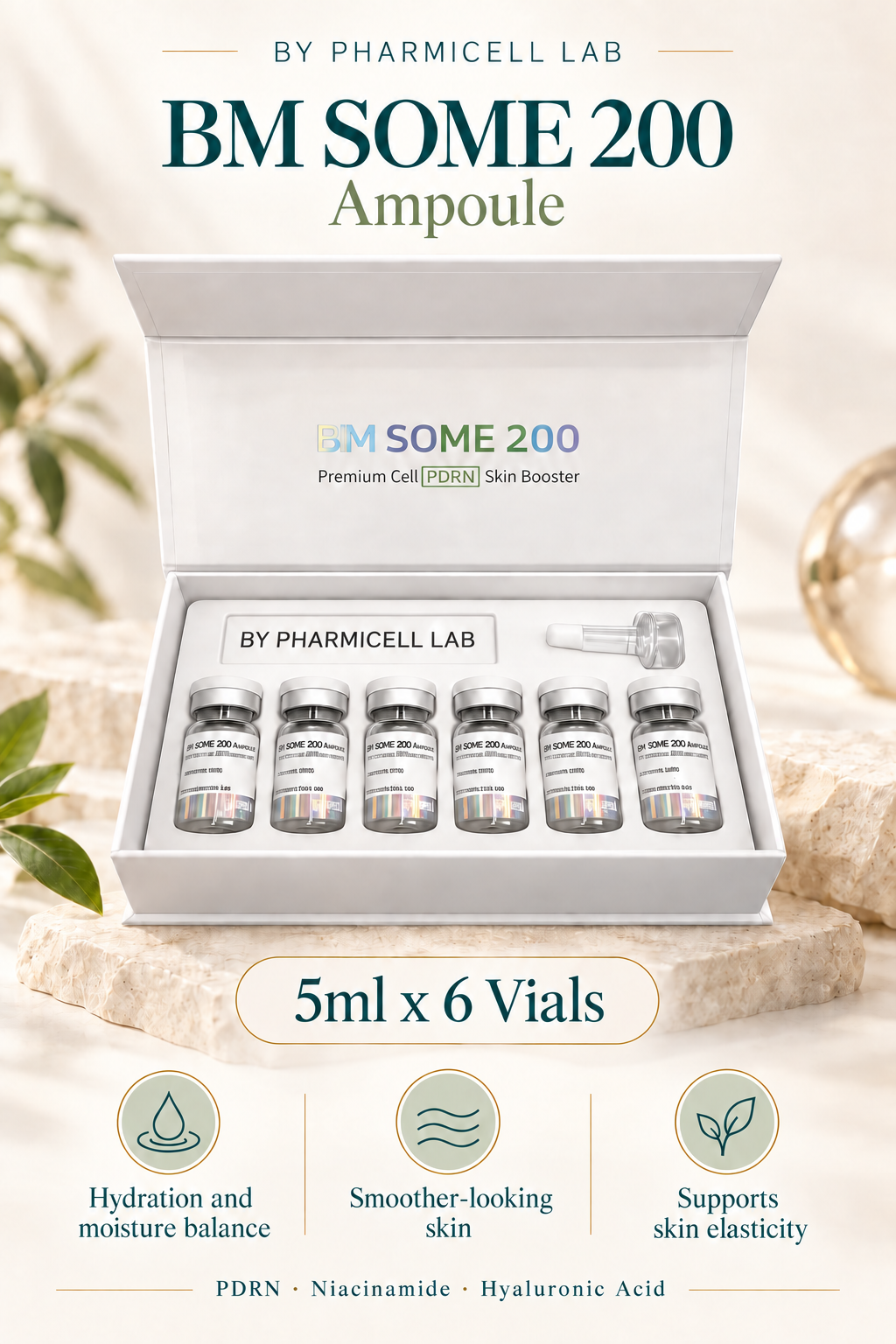 BY PHARMICELL LAB  BO SOME 200 PDRN Ampoule  (5ml x 6 Vials) - product details
