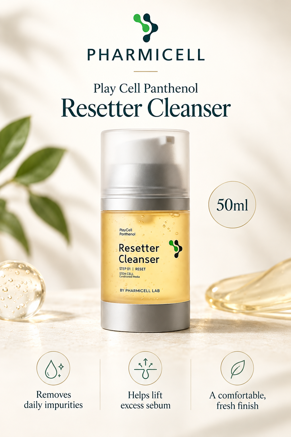 PHARMICELL Play Cell Panthenol Resetter Cleanser (50ml) Secondary image